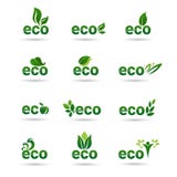 Icono orgánico amistoso Logo Collection verde determinado del web del producto natural de Eco stock de ilustración Icono orgánico amistoso Logo Collection verde determinado del web del producto natural de Eco stock de ilustración