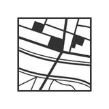 Icono plano del esquema genérico del mapa en blanco ilustración del vector Icono plano del esquema genérico del mapa en blanco ilustración del vector