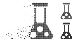 Icono químico de semitono destrozado del frasco del pixel stock de ilustración Icono químico de semitono destrozado del frasco del pixel stock de ilustración