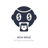 icono rico de la sonrisa en el fondo blanco Ejemplo simple del elemento del concepto del comercio ilustración del vector icono rico de la sonrisa en el fondo blanco Ejemplo simple del elemento del concepto del comercio ilustración del vector