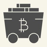 Icono sólido minero del carro de Bitcoin Ejemplo Crypto del vector del carro aislado en blanco Glyph del transporte de Bitcoin stock de ilustración Icono sólido minero del carro de Bitcoin Ejemplo Crypto del vector del carro aislado en blanco Glyph del transporte de Bitcoin stock de ilustración