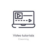 icono video del esquema de los tutoriales l?nea aislada ejemplo del vector de la colecci?n del aprendizaje electr?nico tutoriales libre illustration icono video del esquema de los tutoriales l?nea aislada ejemplo del vector de la colecci?n del aprendizaje electr?nico tutoriales libre illustration