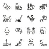 Iconos de la alergia fijados ilustración del vector Iconos de la alergia fijados ilustración del vector
