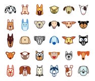 Iconos de la colección de la raza del perro - ejemplo del vector stock de ilustración Iconos de la colección de la raza del perro - ejemplo del vector stock de ilustración