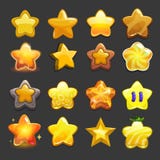 Iconos de la estrella del vector de la historieta fijados ilustración del vector Iconos de la estrella del vector de la historieta fijados ilustración del vector