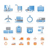 Iconos de la logística, del envío y del transporte libre illustration Iconos de la logística, del envío y del transporte libre illustration