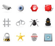 Iconos de la seguridad stock de ilustración Iconos de la seguridad stock de ilustración