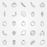 Iconos de las frutas y verdura stock de ilustración Iconos de las frutas y verdura stock de ilustración