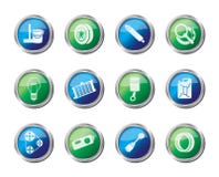Iconos de las piezas y de los servicios del coche sobre fondo coloreado Foto de archivo Iconos de las piezas y de los servicios del coche sobre fondo coloreado Foto de archivo