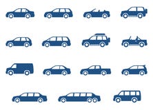 Iconos de los coches fijados stock de ilustración Iconos de los coches fijados stock de ilustración