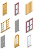 Iconos de los productos del edificio del vector. Puertas de la parte 3. ilustración del vector Iconos de los productos del edificio del vector. Puertas de la parte 3. ilustración del vector