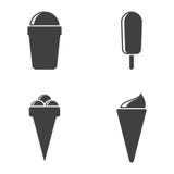Iconos del helado en diversas tazas Vector en el fondo blanco ilustración del vector Iconos del helado en diversas tazas Vector en el fondo blanco ilustración del vector