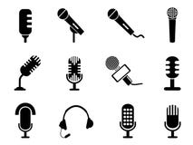 Iconos del micrófono fijados libre illustration Iconos del micrófono fijados libre illustration