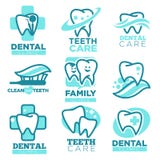 Iconos del vector del diente de la odontología para la clínica dental ilustración del vector Iconos del vector del diente de la odontología para la clínica dental ilustración del vector