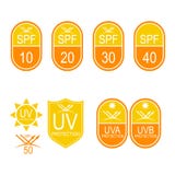 Iconos determinados SPF del vector ilustración del vector Iconos determinados SPF del vector ilustración del vector