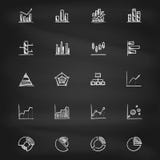 Iconos dibujados mano del diagrama en la pizarra libre illustration Iconos dibujados mano del diagrama en la pizarra libre illustration