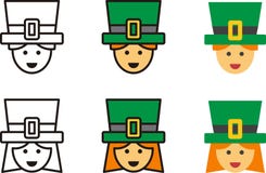 Iconos IRLANDESES del hombre y de la mujer stock de ilustración Iconos IRLANDESES del hombre y de la mujer stock de ilustración