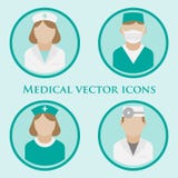 Iconos planos del vector del doctor libre illustration Iconos planos del vector del doctor libre illustration