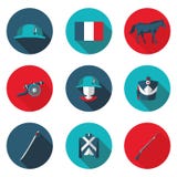 Iconos planos Napoleon ilustración del vector Iconos planos Napoleon ilustración del vector