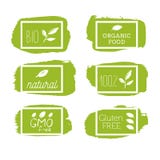 Iconos sanos de la comida, etiquetas Etiquetas orgánicas Elemen del producto natural stock de ilustración Iconos sanos de la comida, etiquetas Etiquetas orgánicas Elemen del producto natural stock de ilustración