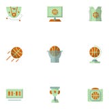 Iconos simples planos para el baloncesto libre illustration Iconos simples planos para el baloncesto libre illustration