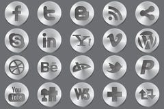 Iconos sociales del óvalo de los media stock de ilustración Iconos sociales del óvalo de los media stock de ilustración