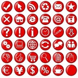 Iconos y botones rojos para el Web site Iconos y botones rojos para el Web site