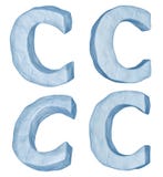 Icy Letter C. Stock Image