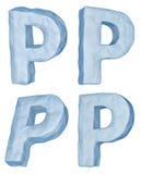 Icy Letter P. Stock Photo