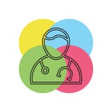 Icône auxiliaire d'avatar de docteur illustration stock Icône auxiliaire d'avatar de docteur illustration stock