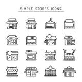 Icône avant de vecteur d'ensemble de magasin de commerce à plat illustration libre de droits Icône avant de vecteur d'ensemble de magasin de commerce à plat illustration libre de droits