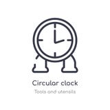 icône circulaire d'ensemble d'horloge ligne d'isolement illustration de vecteur de collection d'outils et d'ustensiles circulaire illustration libre de droits icône circulaire d'ensemble d'horloge ligne d'isolement illustration de vecteur de collection d'outils et d'ustensiles circulaire illustration libre de droits