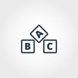 Icône d'ABC Conception monochrome de la meilleure qualité de collection d'icône d'éducation Icône créative d'ABC pour l'utilisati illustration stock Icône d'ABC Conception monochrome de la meilleure qualité de collection d'icône d'éducation Icône créative d'ABC pour l'utilisati illustration stock