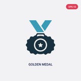 Ic?ne d'or de vecteur de m?daille de deux couleurs de concept de sports le symbole d'or bleu d'isolement de signe de vecteur de m illustration stock Ic?ne d'or de vecteur de m?daille de deux couleurs de concept de sports le symbole d'or bleu d'isolement de signe de vecteur de m illustration stock