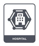 icône d'hôpital dans le style à la mode de conception Icône d'hôpital d'isolement sur le fond blanc appartement simple et moderne illustration stock icône d'hôpital dans le style à la mode de conception Icône d'hôpital d'isolement sur le fond blanc appartement simple et moderne illustration stock