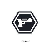 icône d'isolement par armes à feu illustration simple d'élément des icônes de concept de signes conception editable de symbole de illustration libre de droits icône d'isolement par armes à feu illustration simple d'élément des icônes de concept de signes conception editable de symbole de illustration libre de droits