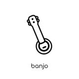 Icône de banjo de collection illustration libre de droits Icône de banjo de collection illustration libre de droits