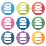 Icône de base de données réglée - 9type illustration stock Icône de base de données réglée - 9type illustration stock
