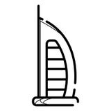 icône de Burj-Al-Arabe Construction Gratte-ciel illustration libre de droits icône de Burj-Al-Arabe Construction Gratte-ciel illustration libre de droits