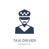 Icône de chauffeur de taxi Icône plate à la mode de chauffeur de taxi de vecteur sur b blanc illustration stock Icône de chauffeur de taxi Icône plate à la mode de chauffeur de taxi de vecteur sur b blanc illustration stock
