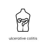 Icône de colite ulcéreuse Vecteur linéaire plat moderne à la mode Ulcera illustration libre de droits Icône de colite ulcéreuse Vecteur linéaire plat moderne à la mode Ulcera illustration libre de droits