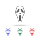 Icône de concept de Halloween de masque de cri perçant de Ghost Éléments de Halloween dans les icônes colorées multi Icône de la illustration stock Icône de concept de Halloween de masque de cri perçant de Ghost Éléments de Halloween dans les icônes colorées multi Icône de la illustration stock