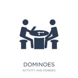 Icône de dominos Icône plate à la mode de dominos de vecteur sur le backgro blanc illustration libre de droits Icône de dominos Icône plate à la mode de dominos de vecteur sur le backgro blanc illustration libre de droits