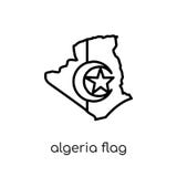 Icône de drapeau de l'Algérie illustration stock Icône de drapeau de l'Algérie illustration stock