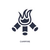 icône de feu de camp sur le fond blanc Illustration simple d'élément de concept campant illustration de vecteur icône de feu de camp sur le fond blanc Illustration simple d'élément de concept campant illustration de vecteur