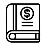 Icône de livre d'argent, style d'ensemble illustration stock Icône de livre d'argent, style d'ensemble illustration stock