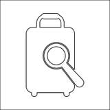 icône de loupe et de bagage Élément de sécurité de cyber pour le concept et l'icône mobiles d'applis de Web Ligne mince icône pou illustration de vecteur icône de loupe et de bagage Élément de sécurité de cyber pour le concept et l'icône mobiles d'applis de Web Ligne mince icône pou illustration de vecteur