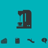 Icône de machine de fabricant de café plate illustration de vecteur Icône de machine de fabricant de café plate illustration de vecteur