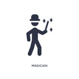 icône de magicien sur le fond blanc Illustration simple d'élément de concept d'activités en plein air illustration libre de droits icône de magicien sur le fond blanc Illustration simple d'élément de concept d'activités en plein air illustration libre de droits