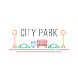 Icône de parc de ville dans le style linéaire illustration de vecteur Icône de parc de ville dans le style linéaire illustration de vecteur